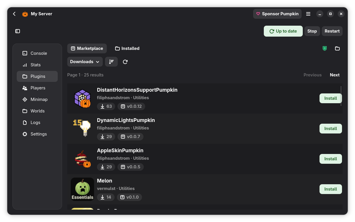 Smashed Pumpkin marketplace view