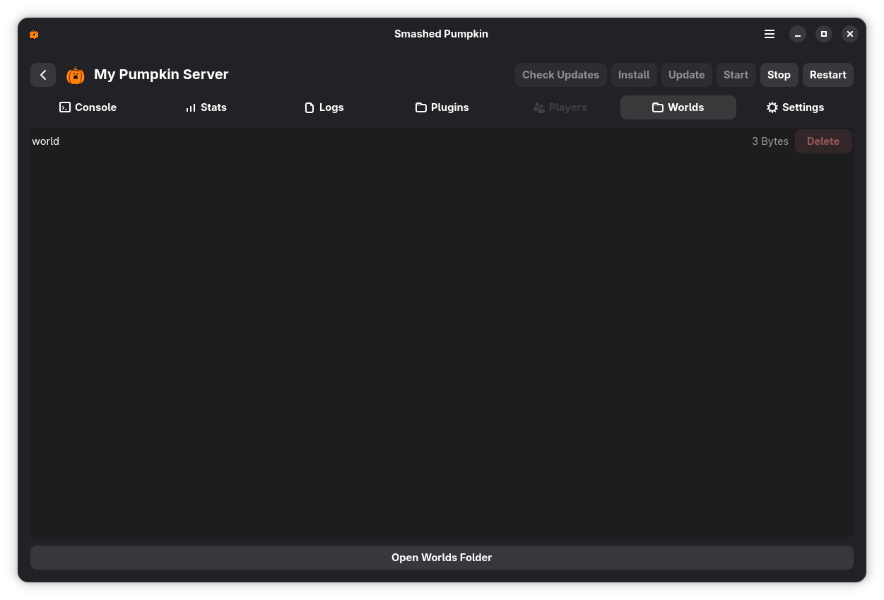 Smashed Pumpkin worlds tab screenshot